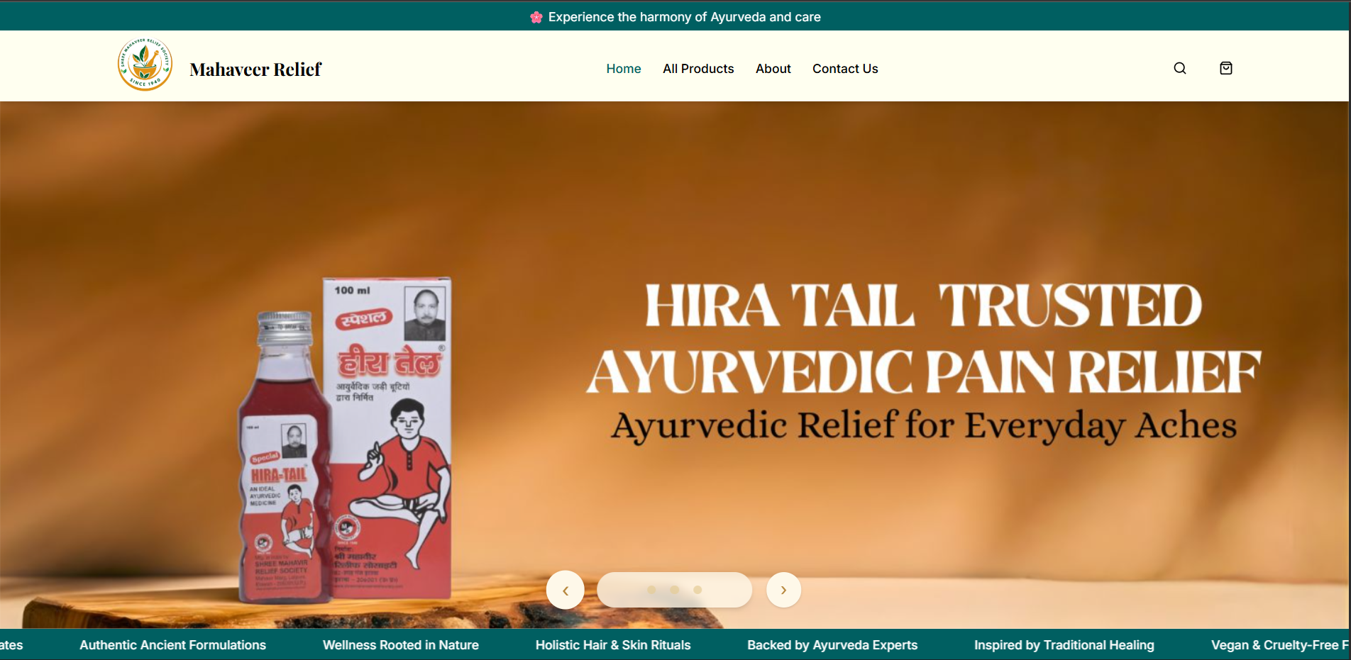 preview of mahaveer relief ecommerce project